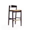 Manhattan Comfort Klismos 40.75 in. Camel and Dark Walnut Beech Wood Barstool